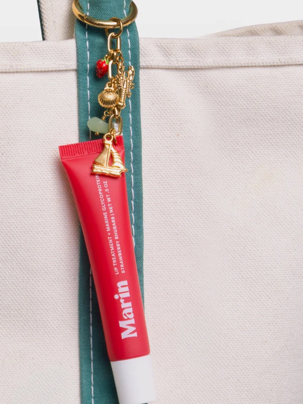 Marin x Good Stock Maine Strawberry Rhubarb Lip Treatment and Keychain